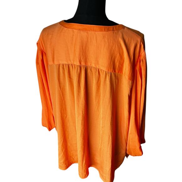 Vince Camuto Women’s 3/4 Sleeve Blouse in Orange Fizz Size 3X NWT - Picture 4 of 5